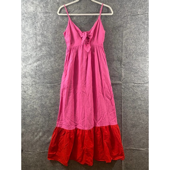 Tabitha Brown x Target Collab Midi Dress XS Pink Red Colorblock Tank A-Line - Picture 3 of 10